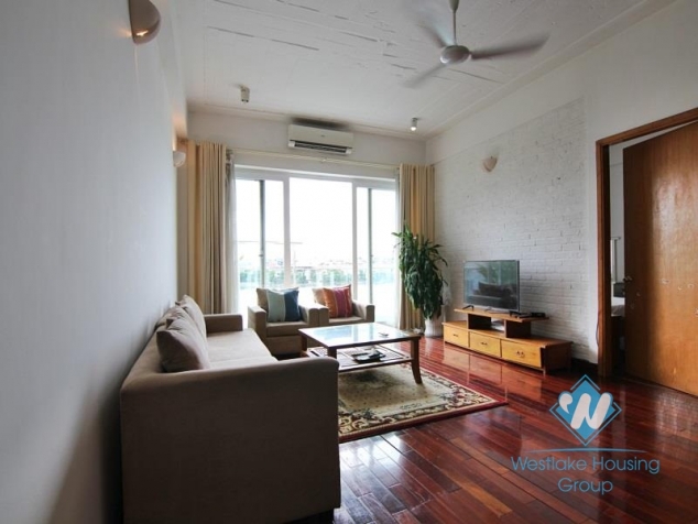Lakeside apartment for rent in Tay Ho with stunning Westlake view balcony